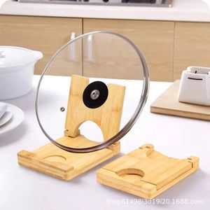 New household kitchen folding multi-functional wooden <b>pot</b> lid stand/tabletop <b>pot</b> lid rack/kitchen storage rack - Product Image 1