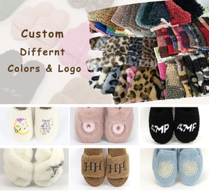 Sandalias de Mujer Personalizadas de Diseñador de Moda, de Piel Sintética Afelpada, Suaves y Esponjosas, Pantuflas de Piel de Oveja para Hombre - Product Image 3