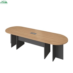 Larga vida útil Mesa de conferencia ovalada estándar útil Mesa de reunión de altura Moderna - Product Image 5