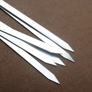 Brochettes de barbecue longue poignée Shish <span class=keywords><strong>Kebab</strong></span> 55cm Barbecue Grill bâtons bois BBQ fourchette acier inoxydable extérieur gril aiguille sacs - Product Image 5