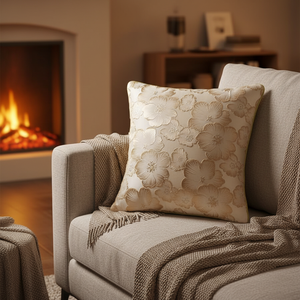 Elegante Federa per <span class=keywords><strong>Cuscino</strong></span> 50x50 in <span class=keywords><strong>Raso</strong></span> Goffrato Floreale, Jacquard <span class=keywords><strong>di</strong></span> Lusso per Arredamento Moderno <span class=keywords><strong>di</strong></span> Soggiorno, Camera da Letto e Hotel <span class=keywords><strong>di</strong></span> Lusso - Product Image 2
