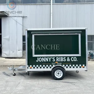 Chariot de vente rapide commercial pour hamburgers, frites, glaces et desserts, remorque alimentaire mobile avec certification CE - Product Image 2