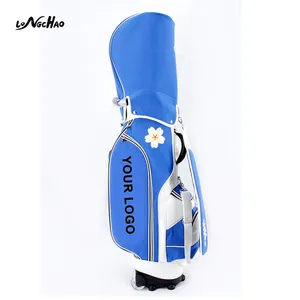 Large Capacity Waterproof Customized Logo Nylon Mirror PU Golf Bag With Wheels