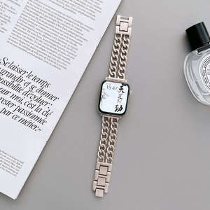 สายนาฬิกาโลหะแฟชั่นสุดหรู สแตนเลสสตีลแบบสองแถว สำหรับ Apple Watch S987654321 SE Ultra - Product Image 3