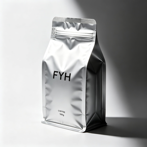 Bolsa de café con cierre hermético de 500g, laminada, con diseño de bolsa de café orgánico natural, apta para uso alimentario. - Product Image 1