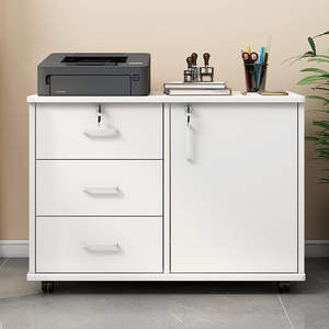 Archivador de Oficina con 3 Cajones y Cerradura, Unidad de Almacenamiento Móvil para Organización de Documentos - Product Image 1