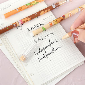 144 unids/caja pluma de plástico de clase alta productos de papelería listos para enviar estudiantes niñas Kawaii carpinbara gel borrable bolígrafos 0,5mm - Product Image 2