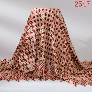 Tissu en dentelle cordée africaine Guipure Dubaï 2021, broderie soluble dans l'eau de haute qualité, tissu en dentelle cordée douce pour robe de soirée 2547 - Product Image 2