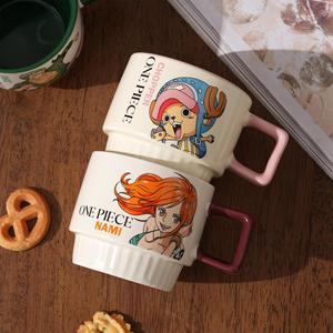 <span class=keywords><strong>Tasse</strong></span> à café en céramique empilable One Piece, motif dessin animé, pour la maison, avec personnages Luffy, Zoro, Nami, Chopper – Idée cadeau - Product Image 3