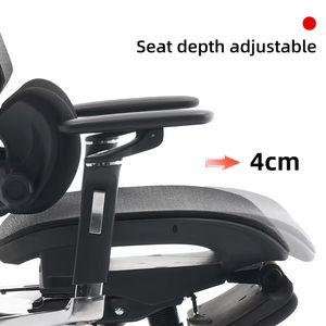 Silla de Oficina Reclinable Ajustable de Alta Gama con Base Totalmente de Aluminio, Respaldo de Malla de Lujo, Reposapiés Ergonómico y Diseño Moderno para Ejecutivos - Product Image 5