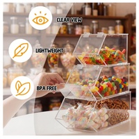 Boîte de présentation à 3 niveaux en acrylique poli haute clarté – Distributeur empilable de bonbons et de noix pour bureau et salle de pause