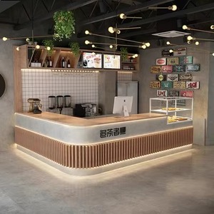 M2 Display Industrial L Shape LED Restaurante <span class=keywords><strong>Bar</strong></span> Diseño Té de la leche <span class=keywords><strong>Bar</strong></span> Mostrador Vino Celler <span class=keywords><strong>Bar</strong></span> Cafetería Tienda Diseño Café <span class=keywords><strong>Bar</strong></span> Mostrador - Product Image 1