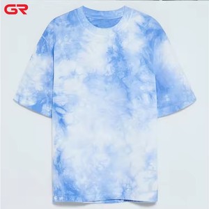 100% <span class=keywords><strong>coton</strong></span> Premium surdimensionné hommes T-Shirt plaine personnalisé Streetwear à manches courtes cravate teinture motif imprimé grande taille - Product Image 3