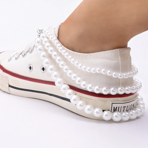 Adorno de Cadena de Perlas para Zapatos, Tres Capas Desmontables, para Zapatos de Lona, Estilo Hip Hop, para Mujer, Accesorio Metálico para Verano, Invierno, Primavera y Otoño - Product Image 1