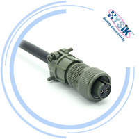Konektor Sensor CTC VE102 MIL-C-5015 IP68 Segel Kaca 2-Pin 3Pin 4Pin Segel Epoksi