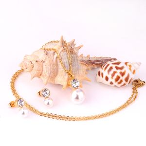 Parures de bijoux pour femmes avec pendentif en zircon et coquille noire - Product Image 3