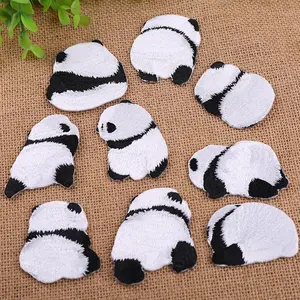 Wholesale Embroidered Badges and Patches Iron on Panda Patches Custom Iron on Embroidery Patch for Clothes