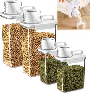 Conteneur à céréales et à riz de grande capacité avec poignée, contenants de stockage alimentaire pour l'organisation de la cuisine - Product Image 1