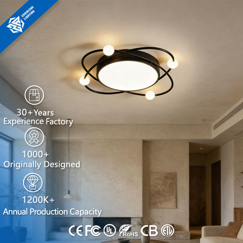 Nordic Modern Minimalist LED Ceiling Lamp Light IP44 AC 6000K Remote Control Iron Base Living Room Bedroom Home Decor Luxury