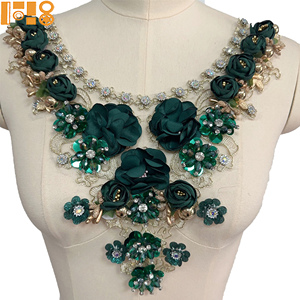 Aplique Bordado con Cuentas Hecho a Mano <span class=keywords><strong>2026</strong></span>, Parche Cosido con Cordón de Hueso, Flor para Cuello, Vestido de Novia, Accesorios de Ropa para Bodas DIY - Product Image 6