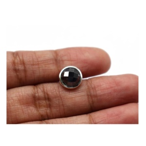 Pendentif artisanal en argent sterling 925 avec pierre précieuse en hématite naturelle taillée en forme de rose de 8 mm - Cadeau - Product Image 6