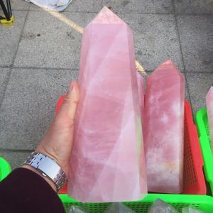 Commercio all'ingrosso di alta qualità naturale di grandi dimensioni <span class=keywords><strong>rosa</strong></span> cristallo di quarzo torre rock rose quartz point wand per <span class=keywords><strong>la</strong></span> decorazione - Product Image 1