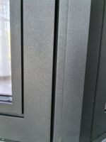 Rideau à persiennes inclinable vers l'intérieur avec revêtement en aluminium pour fenêtre de baie et arc, à rupture thermique fixe et vitrée pour application d'entrée