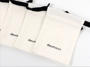 Eco Friendly Reusable Recycled Cotton Gift <b>Bag</b> with Shoulder Strap Custom Small <b>Canvas</b> <b>Drawstring</b> Pouch - Product Image 2