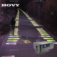 Système de projection holographique 3D interactif pour sol, tout-en-un, avec écran LCD extérieur, HOVY, haut-parleur intégré