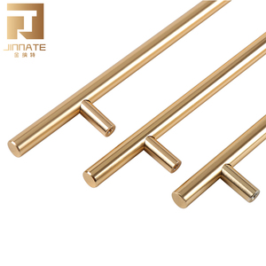Jinnate American Simple Gold T-Bar Furniture Pull Handles New Aluminum Knurled Design Kitchen Cupboard Wardrobe Dresser Drawer - Product Image 1