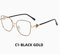 Gafas de Montura Grande de Metal Vintage, Lentes Transparentes de Moda para Rostros Grandes, Monturas Ópticas de Estilo Sencillo y Fresco