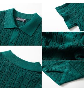 <span class=keywords><strong>M</strong></span>-3XL Sommer New Trend Herren Mode Polo Shirt Leichtes Luxus Strukturiertes Strick T-Shirt American Style Kurzarm Casual Cardigan Top - Product Image 6