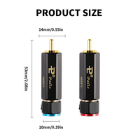 Hi-End non soudé plaqué or cuivre AV 9mm mâle RCA prise Audio fil connecteur Audio répartiteur et convertisseurs