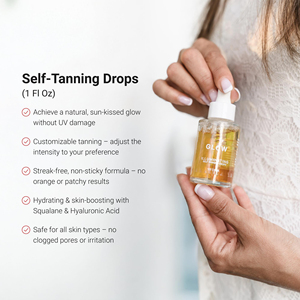 <span class=keywords><strong>Gotas</strong></span> <span class=keywords><strong>Autobronceadoras</strong></span> Personalizables con Escualano Vegano Orgánico y Ácido Hialurónico, Suero para el Cuidado de la Piel con Efecto Suavizante Facial, Bronceador con DHA - Product Image 2