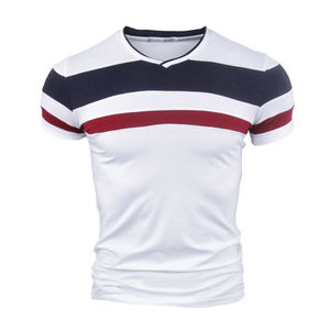 Vêtements de qualité en gros à manches courtes Patchwork poids lourd Normal t-shirt Slim Fit100 % coton Vintage t-shirt Bale - Product Image 1