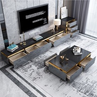 Karois — table basse en verre plaqué or, simple et moderne, de luxe, en acier inoxydable, avec MDF, C2032