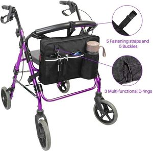<b>Medic</b> TWA9202 Lightweight High Quality Rollator Walker Seat <b>Bag</b> Roller Coaster Brake 136kg Load Capacity for - Product Image 2
