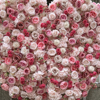 Décor floral mural en forme de cœur, 6,5 pieds de haut, blanc et rose vif, en soie, enroulable, pour mariage et décoration de Noël