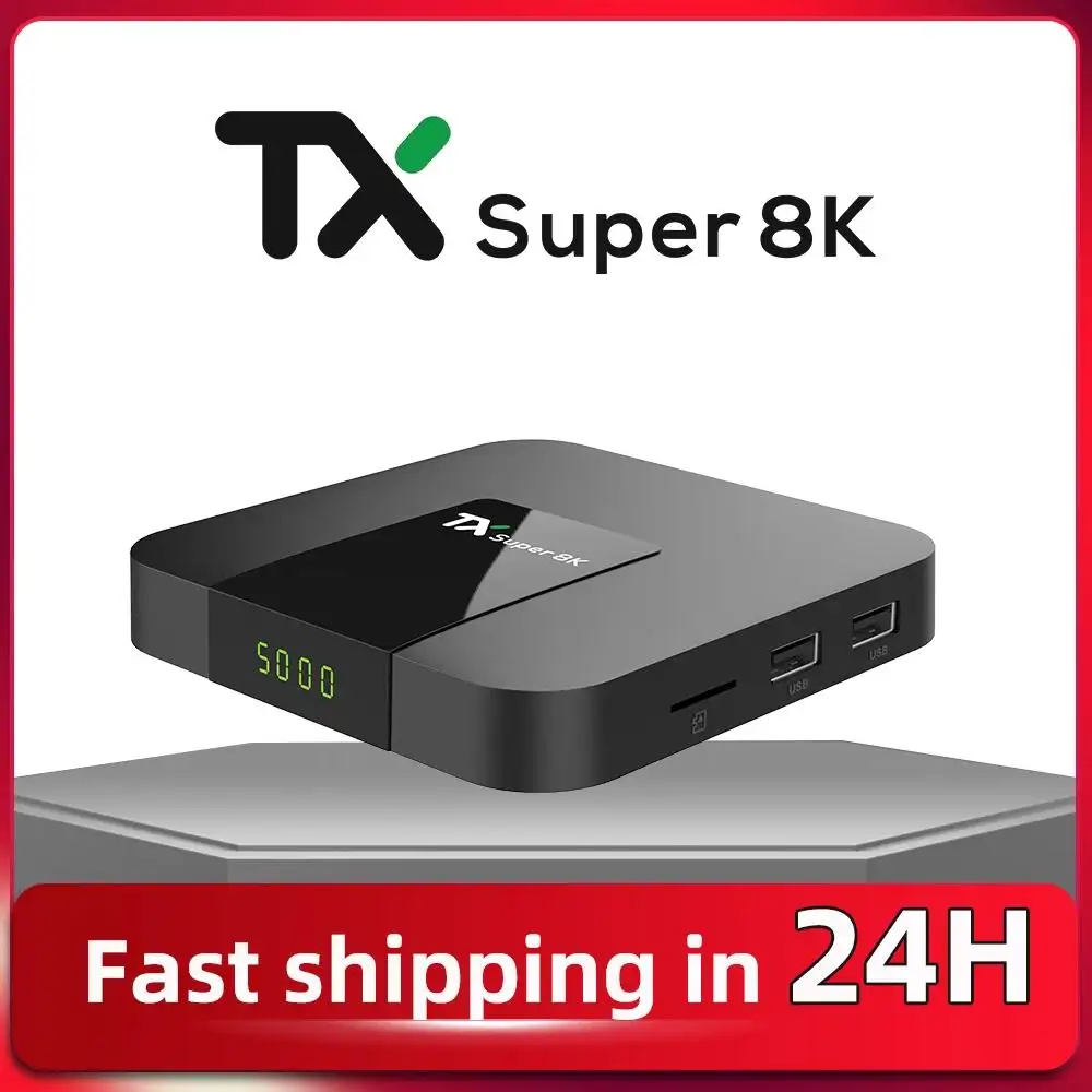 2024 rabo Android Smart IP TV Box a vita gratis TX Super 8k Multi-Streaming Media Player Internet TV Set-top Box Plug and Play