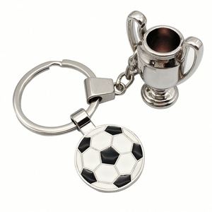 Wholesale Low Price High Quality Custom Metal Football Key Rings Sport Ball and Racket Keychain Promotion Gift - Product Image 1