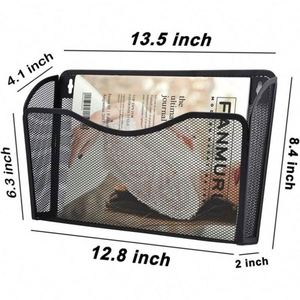 Customized Office and Home Mesh Wall Mounted <b>File</b> Holder Metal Hanging Vertical Wall <b>File</b> Pocket Organizer - Product Image 4