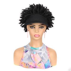 Perruque courte bouclée synthétique à haute température pour femmes africaines, design explosif, style casquette de baseball, teignable, forme modifiable - Product Image 5