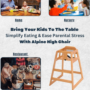 Chaises hautes en bois pour bébés et tout-petits avec sangle de sécurité, <span class=keywords><strong>chaise</strong></span> <span class=keywords><strong>haute</strong></span> de qualité commerciale pour restaurant - Product Image 5