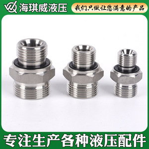 ข้อต่อไฮดรอลิกสแตนเลส Haiqiwei แบบตรง 1CB 1DB พร้อมซีล - Product Image 2
