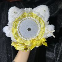 Penyangga Lencana, Penyangga Lencana Kucing Malaikat Lucu Berenda, Ornamen Renda Lolita Buatan Tangan Asli untuk Tas Ita, Aksesori Anime