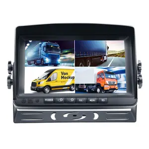 XYD 9英寸四轮汽车监视器，带4通道分体式视频记录液晶监视器，适用于卡车车辆校车