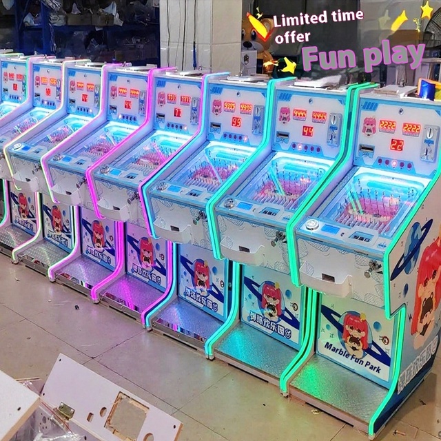 Desktop Pinball Machine Coin Operated Arcade Game Machine for Kids Lottery Return Card Game Machine for Stall Use