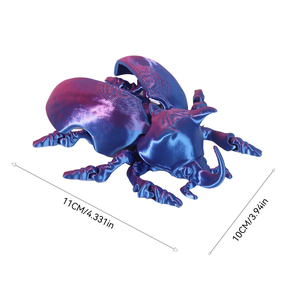 Vashine Figurine d'action imprimée en 3D, jouets pour enfants en forme de coléoptère, insecte flexible en PLA cristallin, collection créative pour enfants - Product Image 2