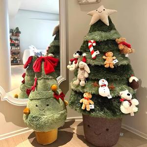 ชุดต้นคริสต์มาสขนปุยพร้อมดาวประดับด้านบน สีเขียว ตกแต่งภายในบ้านสำหรับเทศกาลวันหยุด เหมาะสำหรับห้องนั่งเล่น ห้องนอนเด็ก และบ้าน - Product Image 4