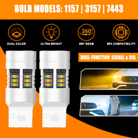 G-View Canbus 3157 1157 7443 T20 BAY15D Luz LED de Señal de Giro y DRL con Cambio de Color Blanco/Amarillo Nueva